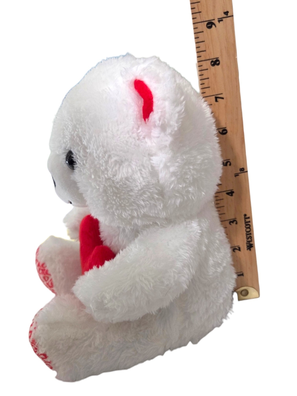 Hallmark 2019 White Plush Bear Holding Red Heart - Soft Cuddly Toy - Picture 8 of 12